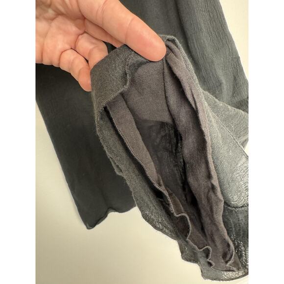 The Handloom Gauze Pants Womens S/M Black Wide Leg Slit Drawstring Cotton Lined - Picture 8 of 13